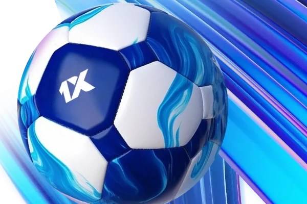 كرة القدم 2026 - كرة باللونين الأبيض والأزرق على خلفية مخططة