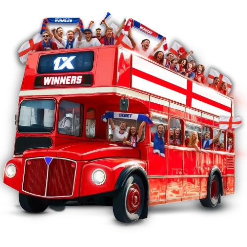 Double-decker bus full of celebrating fans — UEFA Champions League 2026